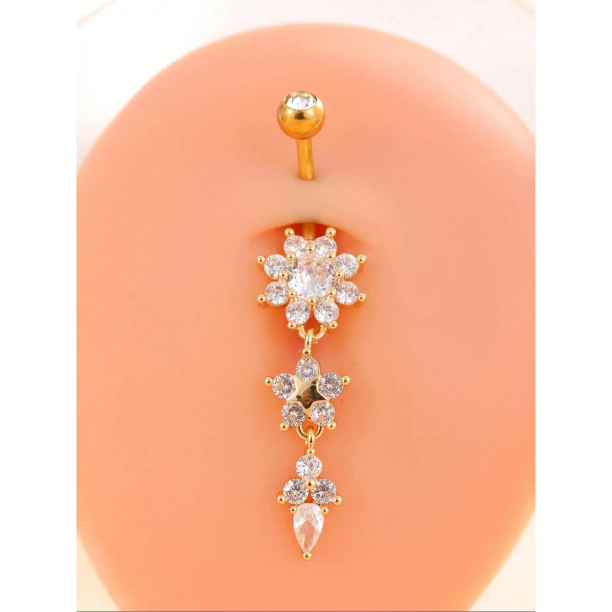Women's Elegant Butterfly & Flower Design Belly Rings, Stainless Steel Belly Button Rings, Cute Trendy Belly Piercing Jewelry, Navel Piercing Jewelry, Fashion Body Jewelry, Body Jewellery for Party & Daily Decor