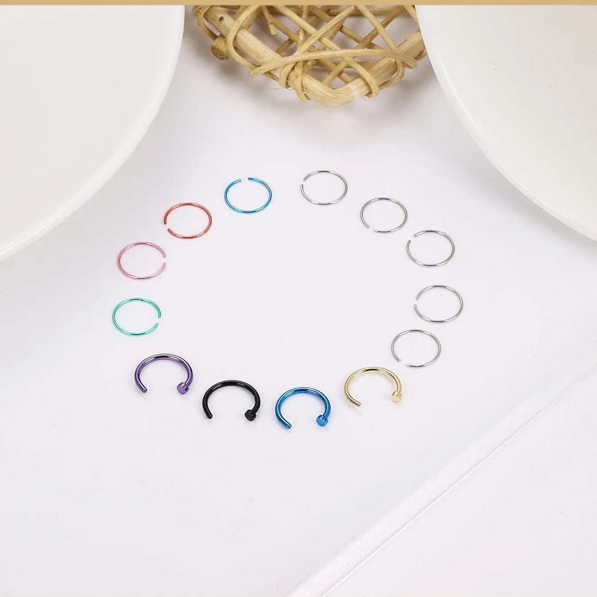 200pcs Nose Rings Set for Women & Men, 316L Stainless Steel, Hypoallergenic, L-Shaped Screw Body Piercing Jewelry, L Shaped Nose Studs for Tragus/Nose/Helix/Conch, Stylish & Comfortable Mix, Helix Pierced Ring