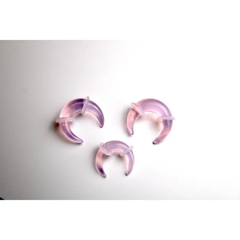Pink Opalite Pinchers – 2mm–7mm Ears or Septum - Iridescent Glass Gauge