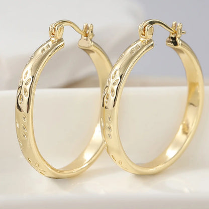 Classic Retro Hoop Earrings for Women, Dainty Lightweight Hoops, Elegant Printed Design Earrings, Perfect Accessories for Daily Holidays and Parties, Fashionable Earrings, Earrings Jewelry