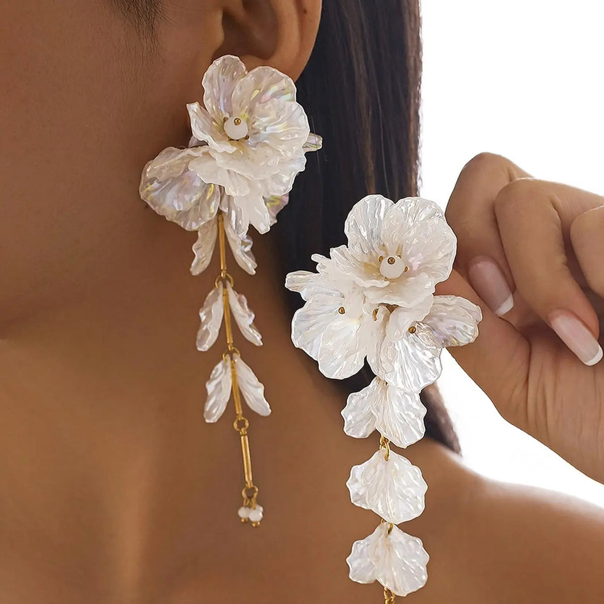 Fashion Flower Design Dangle Earrings, Dangling Earrings, Elegant Long Tassel Drop Earrings for Women, Trendy All-match & Exquisite Jewelry for Birthday Gift, High Quality Earrings
