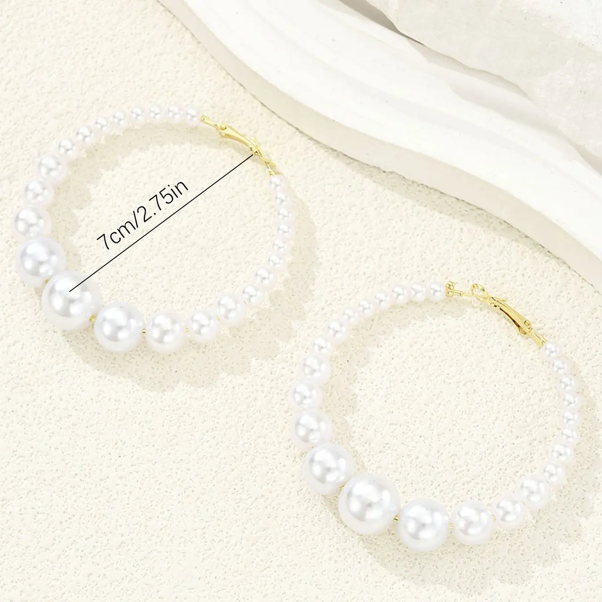 Large Faux Pearl Earrings, French Fashion High-End Style, Stylish Jewelry, Vintage Exaggerated Ear Cuffs, Christmas Valentine's Day Birthday Gift, High Quality Earrings Earcuff