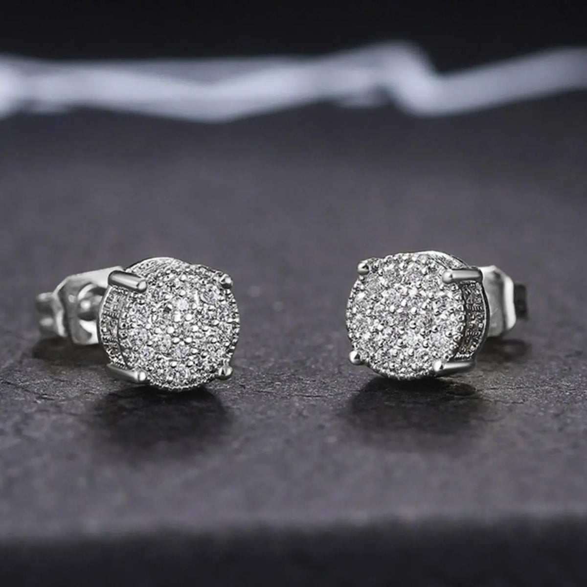 Round Artificial Zircon Decor Stud Earrings, 1/4 Pairs Earrings, Fashion Jewelry, Trendy All-match & Exquisite Jewelry