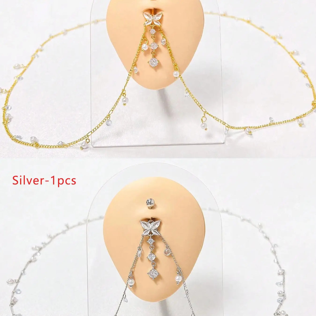Women's Elegant Rhinestone Decorated Belly Rings, Exquisite Trendy Belly Piercing Jewelry, Chic Body High Quality Jewelry for Party & Daily Decor, Septum Jewelry, Belly Button Ring, Navel Ring, Body Jewellery