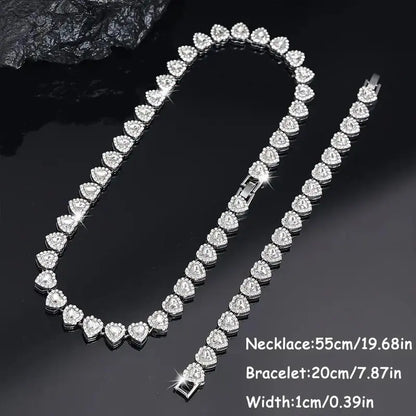 Women's 2-Pcs Heart Cuban Link Matching Necklaces Set with Pendants - Gold Choker Chains Set, Casual Party Birthday Jewelry for Women, Sports & Outdoor Camping Hammock Accessory