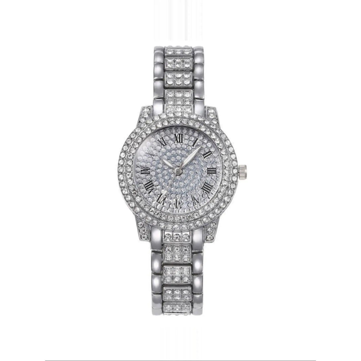 Women's Elegant Fashion Watch & Jewelry Set, Fashion Round Dial Wristwatch & Rhinestone Decorated Ring & Pendant Necklace & Bracelet & Ring, Exquisite Watch Set for Women