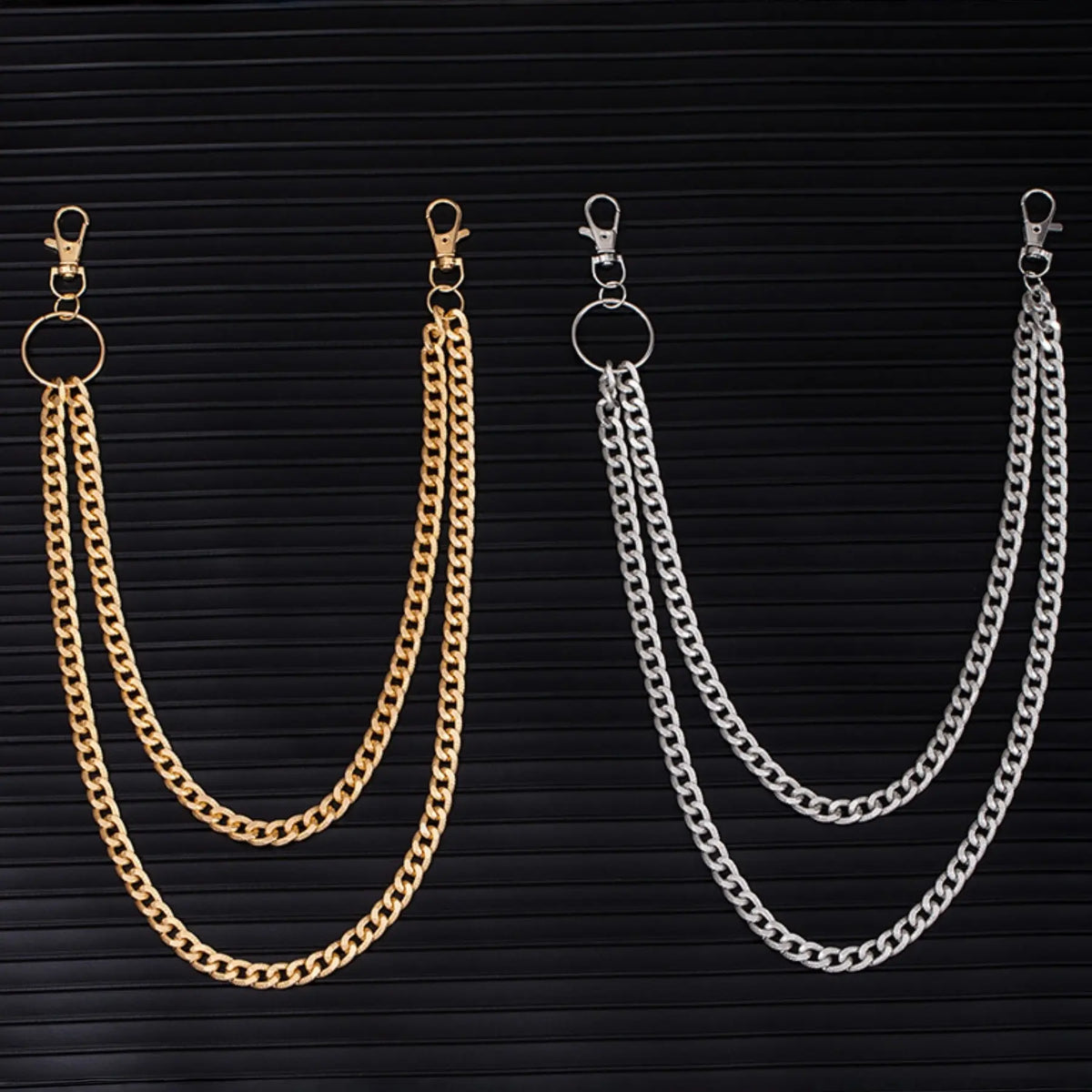 Men's Double Layer Pants Chain, Casual Pants Chain for Jeans Trousers, Pants Chain for Party, Daily Clothing Decor, Pants Chain for Gift, Adjustable Waist Chain, Waist Chain Accessory, Body Jewelry
