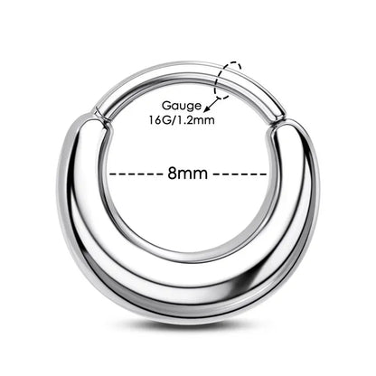 Oufer Paula's Design Silver Aura Titanium False Stretched Thick Septum Ring Christmas Gift
