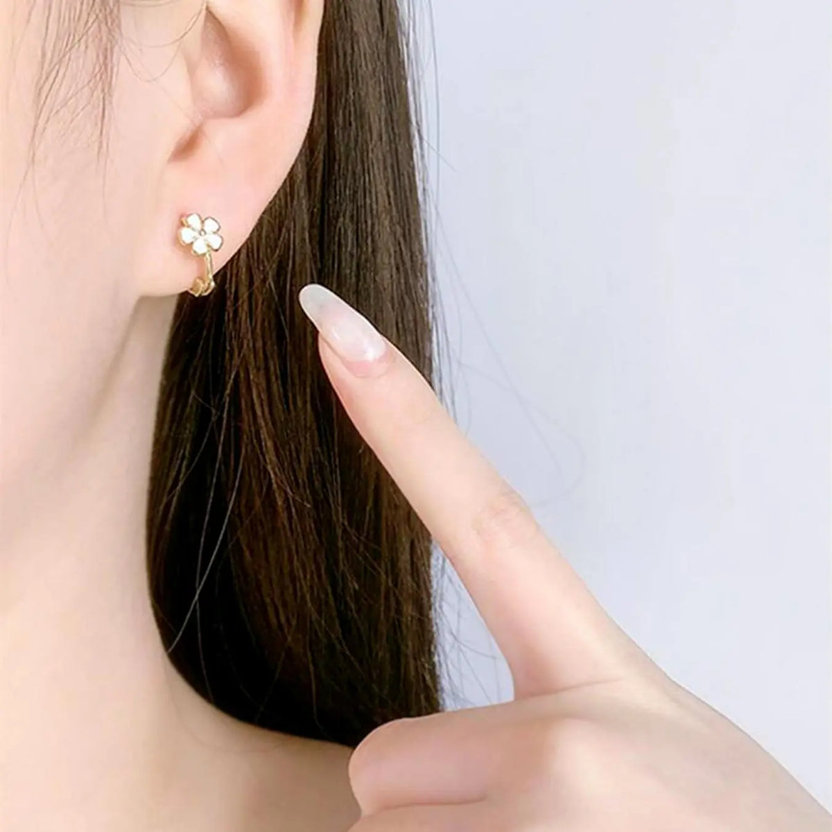 Elegant Flower Design Hoop Shape Earrings, Fashionable Ear Jewelry for Women, Trendy All-match & Exquisite Jewelry for Birthday Gift, Fashion Jewelry Party, Versatile Earrings, Earrings Hoops