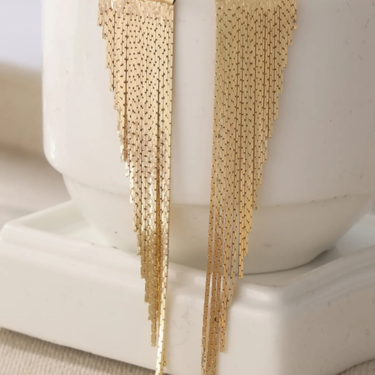 Fashionable Fringe Drop Earrings, Versatile Earrings, Shiny Women's Daily Party Accessories, Elegant Geometric Design, Perfect Holiday Gift, Fashion Jewelry Party, Bohemian Earrings, Fall Trendy Jewelry, Chain Earrings