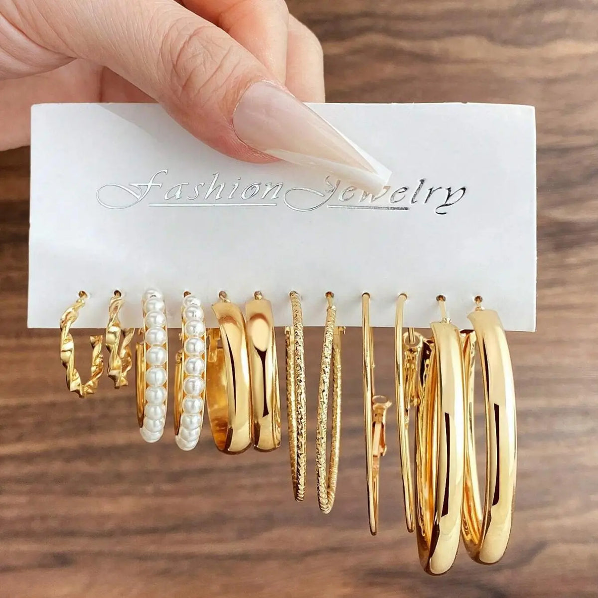 6 Pairs Faux Pearl Decorated Earrings, Hoop Earring Sets, Fashionable Hoop Earrings, Elegant Jewelry for Women, Fashion Jewelry for Party, Daily Clothing Decor, Trendy All-match & Exquisite Jewelry for Birthday Gift, Earring Stacking Set