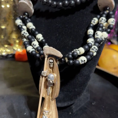 Santamuerte Necklace & Bracelet Set, Curated Conssecrated Santa Muerte Accessories Set - Model 1