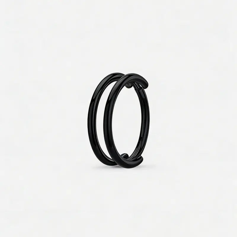 OUFER 20G Hinged Segment Nose Ring, 316L Stainless Steel CZ Double Hoop Nose Piercing for Daily Wear, Non Tarnish Noserings for Women