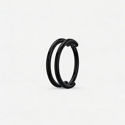 OUFER 20G Hinged Segment Nose Ring, 316L Stainless Steel CZ Double Hoop Nose Piercing for Daily Wear, Non Tarnish Noserings for Women