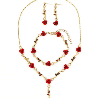 3 Piece Vintage Rose Vine Flower Jewelry Set, Adjustable, Lightweight, Perfect for Daily Wear, Gifts, Special Occasions