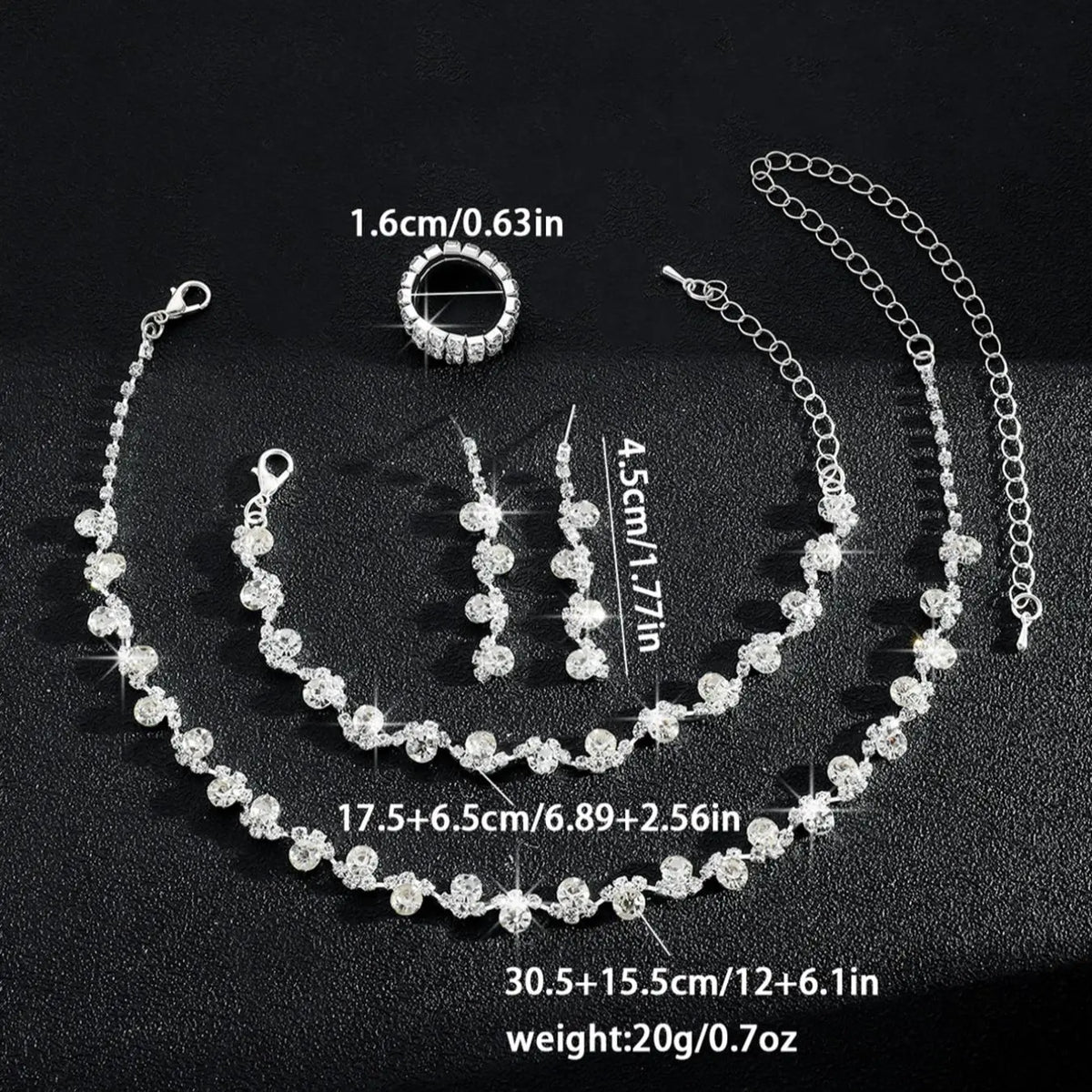 Luxury Temperament Necklace & Ring & Earrings & Bracelet, Fashion Jewelry for Party, Daily Clothing Decor, Trendy All-match & Exquisite Jewelry for Birthday Gift, Elegant Jewelry Set, Jewellery Gift Set