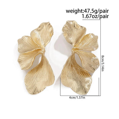 Fashionable Metal Flower Design Dangle Earrings, Statement Earrings, Chic Gorgeous Jewelry, Stylish Jewelry, Fashion Jewelry for Party, Daily Clothing Decor, Trendy All-match & Exquisite Jewelry for Birthday Gift, Lightweight Earring
