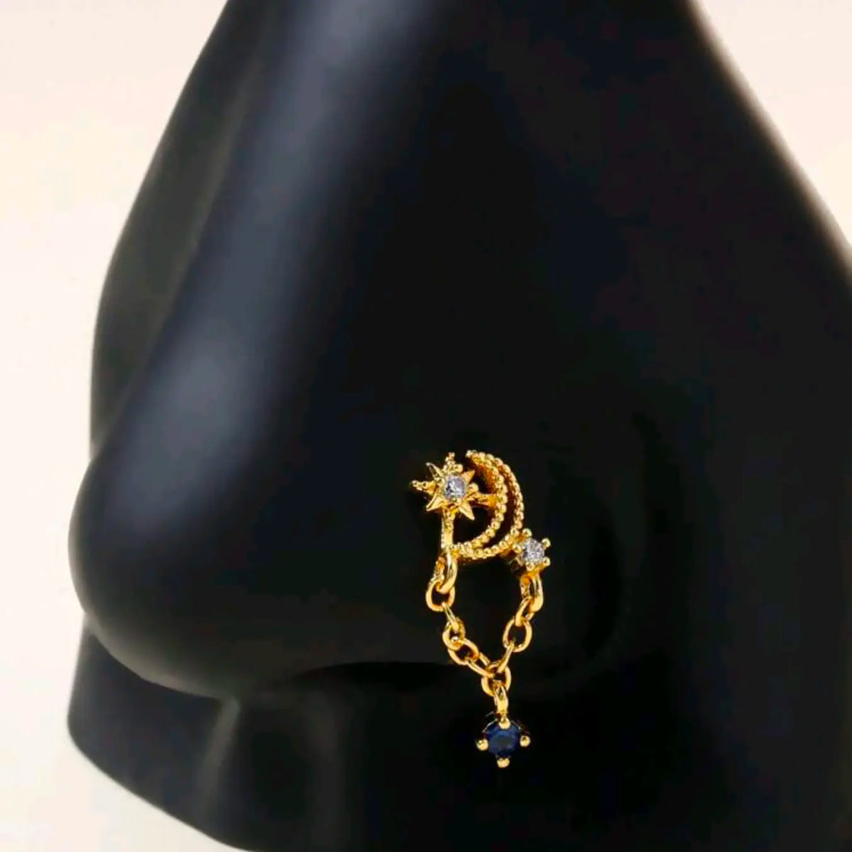 Women's Sexy Stainless Steel Chain Ring, Star Moon Design, All Season Jewelry, Perfect for Daily Wear, Fashion Accessory, Body Jewellery, Septum Pierced Ring, Nose Ring, Septum Piercing