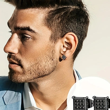 Geometric and Cross Design Earrings Set, Earring Pack, Hypoallergenic Stainless Steel Cartilage Stud Earrings with Artificial Zircon for Women and Men, Earrings Studs, Gift Jewelry