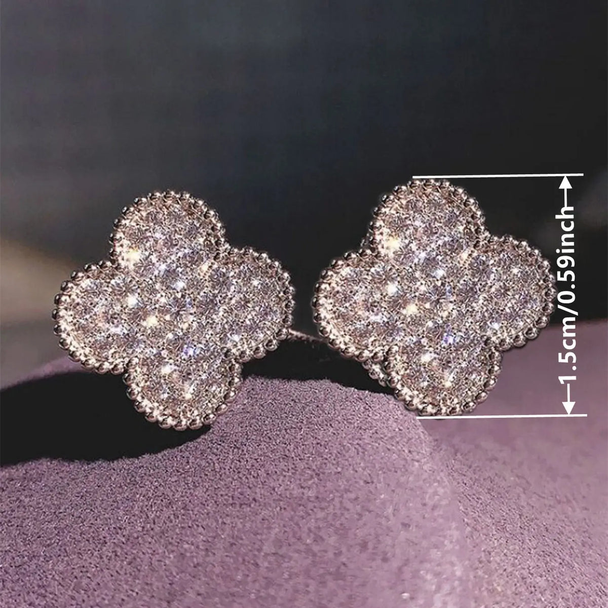 1 Pair Fashion Cubic Zirconia Stud Earrings For Women For Wedding Engagement Anniversary Party Chic Gorgeous Stylish Jewelry Sparkling Ear Jewelry Fashion Accessory Valentine's Day Gift