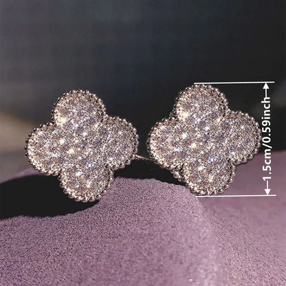 1 Pair Fashion Cubic Zirconia Stud Earrings For Women For Wedding Engagement Anniversary Party Chic Gorgeous Stylish Jewelry Sparkling Ear Jewelry Fashion Accessory Valentine's Day Gift