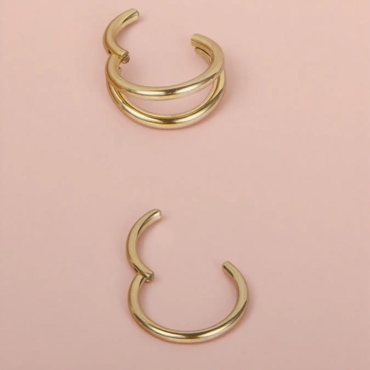 Nose Ring, Body Piercing Jewelry, Nose Rings Hoops, Cartilage Hoop Earring, Helix Hoops, Tragus Hoop Earring, Lip Ring, Septum Ring, Double Hoop, Nose Hoop, Hypoallergenic, Nose Piercing Clicker, Hinged Nose Ring Hoop, 6mm 8mm, 316L St, Jewelry