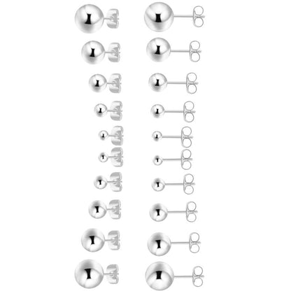 A Set of 12/6 Pairs Cubic Zirconia Stud Earrings,Hypoallergenic Silver Plated Piercing Pack,Clear Square & Round Princess Cut Diamond Simulator for Sensitive Ears,Halloween Christmas Party Fathersdaygift,Hand Tools Kits