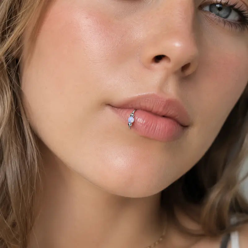 Sicbumi 5Pcs 18G Hinged Huggie Hoop Jewelry - Hypoallergenic 316L Surgical Steel Opal Silver Cartilage Earrings for Women - Fit Helix, Tragus, Earlobe Piercings