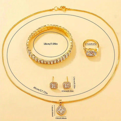 Women's Elegant Fashion Watch & Jewelry Set, Fashion Watch & Jewelry Set for Party, Daily Clothing Decor, Trendy All-match & Exquisite Jewelry for Birthday Gift, Bracelet Watch Set, Fashionable Jewelry Set
