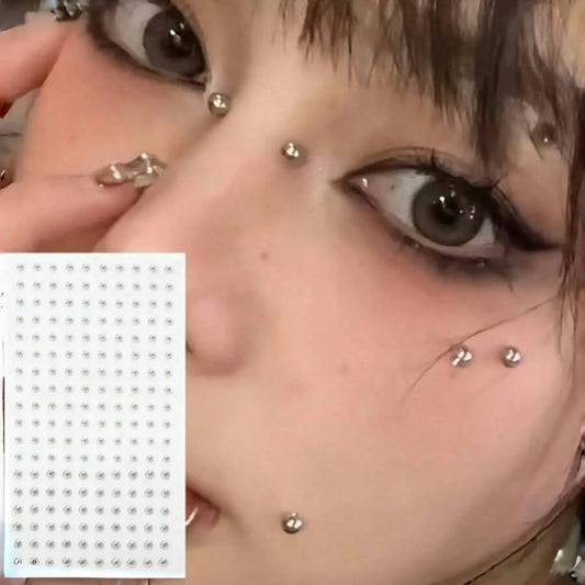 180pcs Waterproof Fake Piercing Kit, Self-Adhesive Lip, Eyebrow, Nose Rings, Face Jewels & Belly Jewelry, Non-Pierced Body Jewelry Set