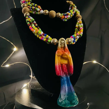 Santamuerte Necklace & Bracelet Set, Curated Conssecrated Santa Muerte Accessories Set - Model 1