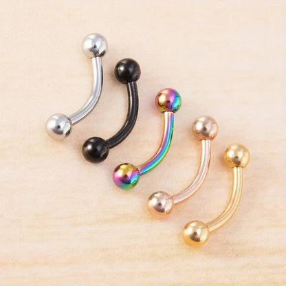 10Pcs Stainless Steel Curved Barbell Rings Belly Button Piercing Hoop Set Colorful Eyebrow, Navel, and Lip Body Piercings Jewelry Stainless Steel Bohemian Navel Pins Piercing Hoop Set