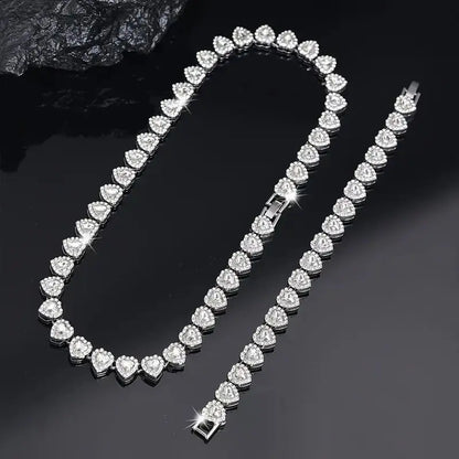 Women's 2-Pcs Heart Cuban Link Matching Necklaces Set with Pendants - Gold Choker Chains Set, Casual Party Birthday Jewelry for Women, Sports & Outdoor Camping Hammock Accessory