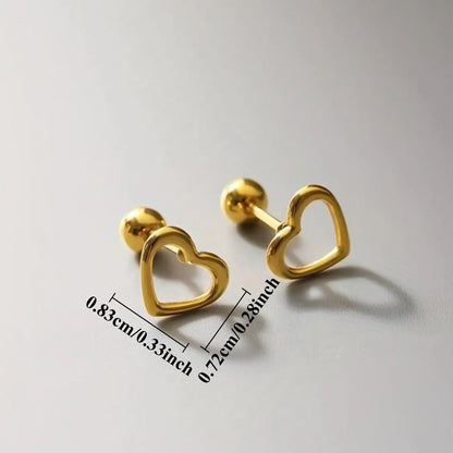Elegant Heart-Shaped Earrings for Women, Minimalist Design, Perfect for Daily Wear, Office Style, Versatile Jewelry Accessory