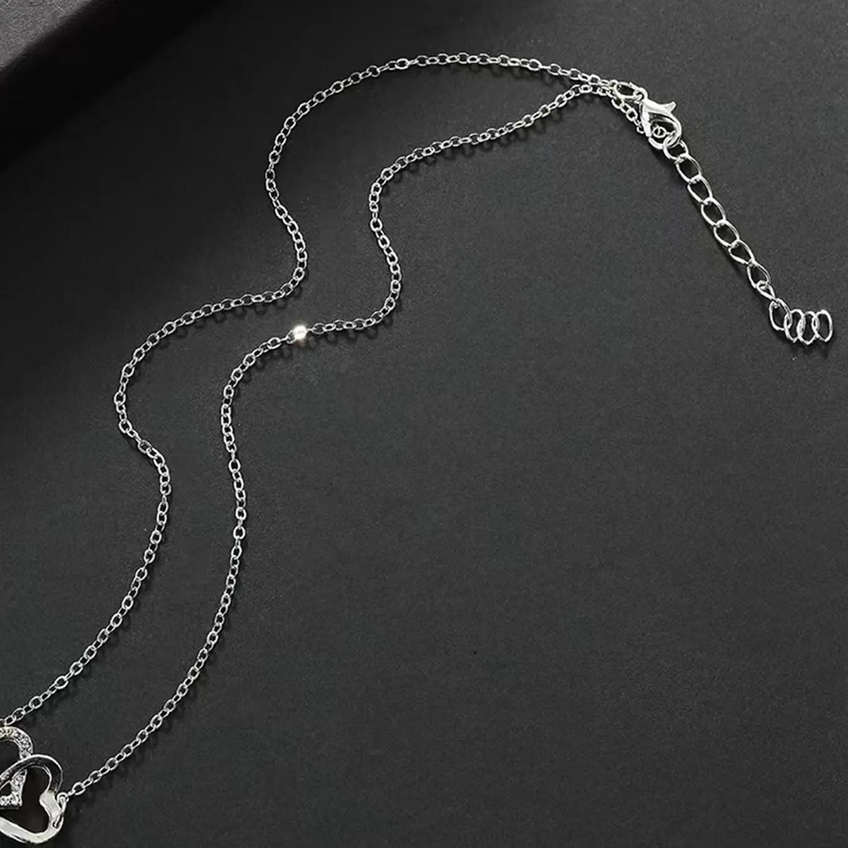 Mother's Day Gift Rhinestone Decor Hollow Out Heart Design Jewelry Set, Elegant Necklace & Bracelet & Earrings & Ring Set, Fashion Exquisite Matching Jewelry Set for Women's Gift, Valentine's, Jewellery Gift Set, Necklaces Earrings Set