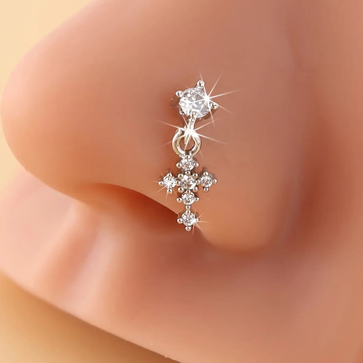 Women's Geometric Stainless Steel Nose Ring Jewelry, Body Jewelry, Daily Wear & Gift Suitable, Cute Design, All Season Accessory, Nose Piercing Jewelry, Body Jewellery
