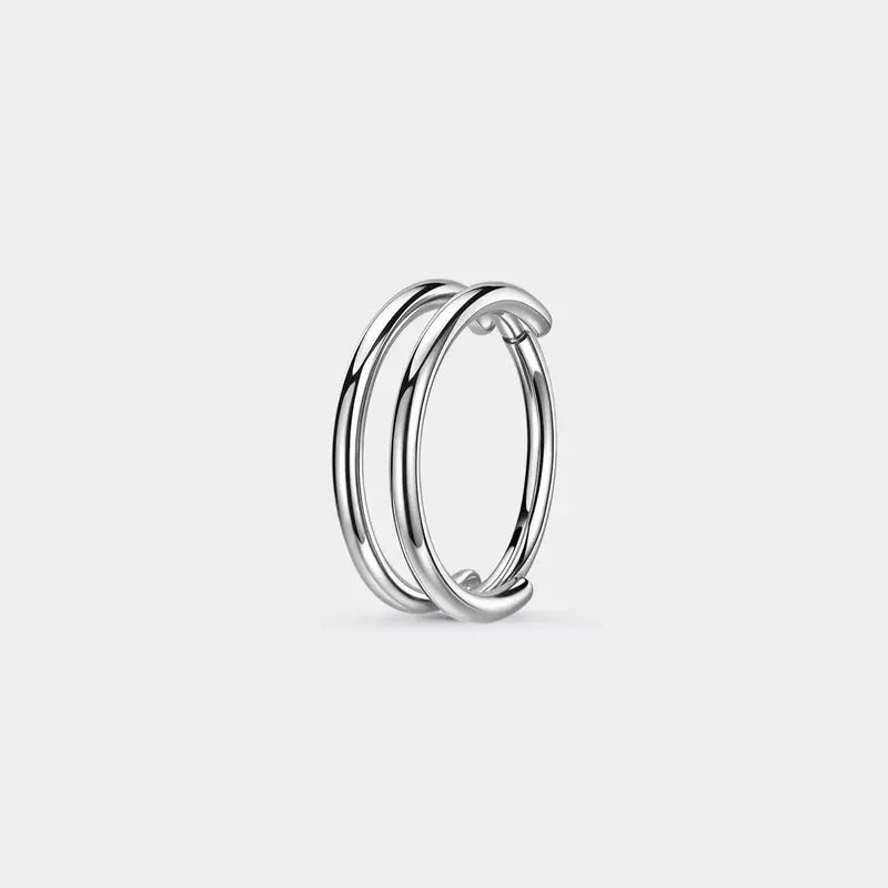 OUFER 20G Hinged Segment Nose Ring, 316L Stainless Steel CZ Double Hoop Nose Piercing for Daily Wear, Non Tarnish Noserings for Women