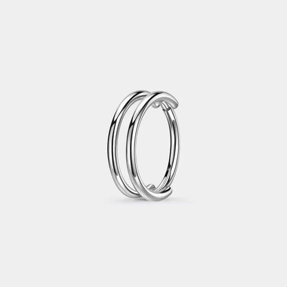 OUFER 20G Hinged Segment Nose Ring, 316L Stainless Steel CZ Double Hoop Nose Piercing for Daily Wear, Non Tarnish Noserings for Women