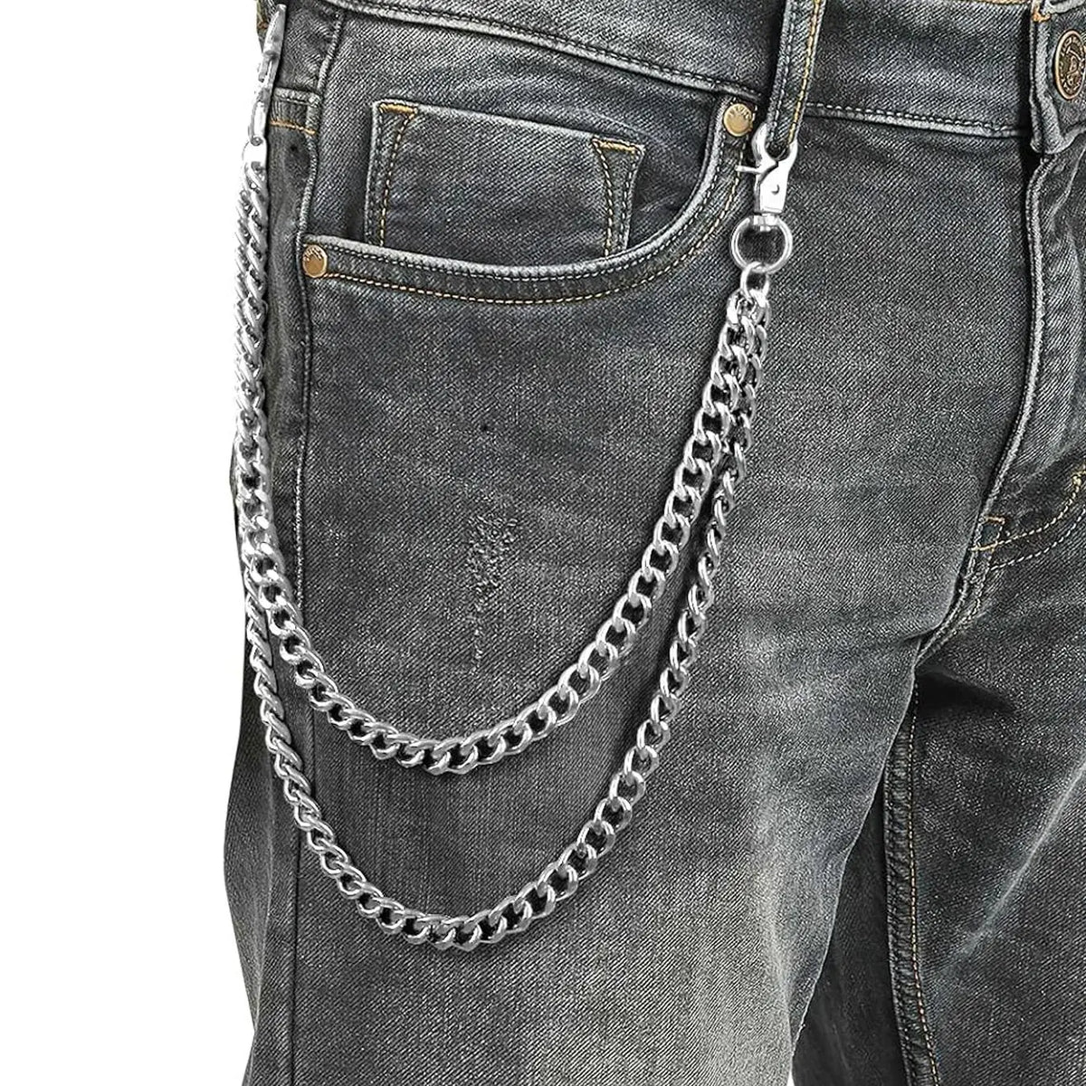 Fashion Chain Keychain, Multi-layer Pants Chain, Adjustable Waist Chain, Punk Rock Motorcycle Style Pants Jeans Chain, Fashion Accessories for Men & Women