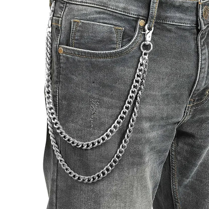 Fashion Chain Keychain, Multi-layer Pants Chain, Adjustable Waist Chain, Punk Rock Motorcycle Style Pants Jeans Chain, Fashion Accessories for Men & Women