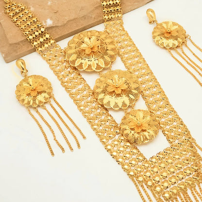 Women's Matching Jewelry Set Necklace Bracelet Earring Vintage Retro Design, Elegant Jewelry Gift for Women & Girls, Perfect for Daily Wear