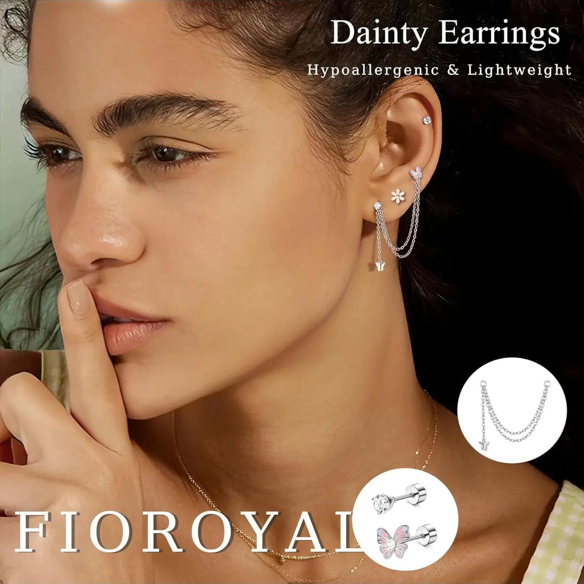 27 Pcs Helix Piercing Earrings Hypoallergenic Surgical Steel Earrings for Women Men Small Cz Flat Back Earrings, Earrings With Flat Backs, Cartilage Helix Hoop Tragus Flat Back Studs Set Earring