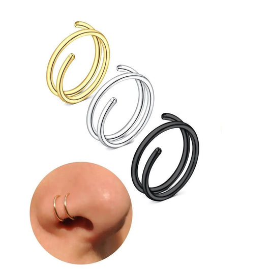 Stainless Steel Nose Ring Set, Durable Nose Piercing Jewelry, Fashion Body Jewelry, Premium Material, Ideal for Daily Wear, Perfect Gift, Nose Rings Set
