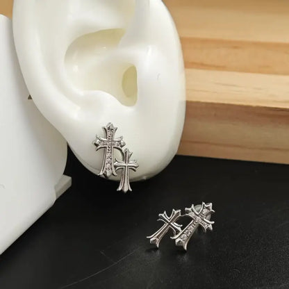 Women's Bling Sparkle Shine Ear Studs - Retro Look Round Zircon Starburst Rhinestone Jewelry, Unisex Fit Cool Costume Accessories, Holiday Gift Ready