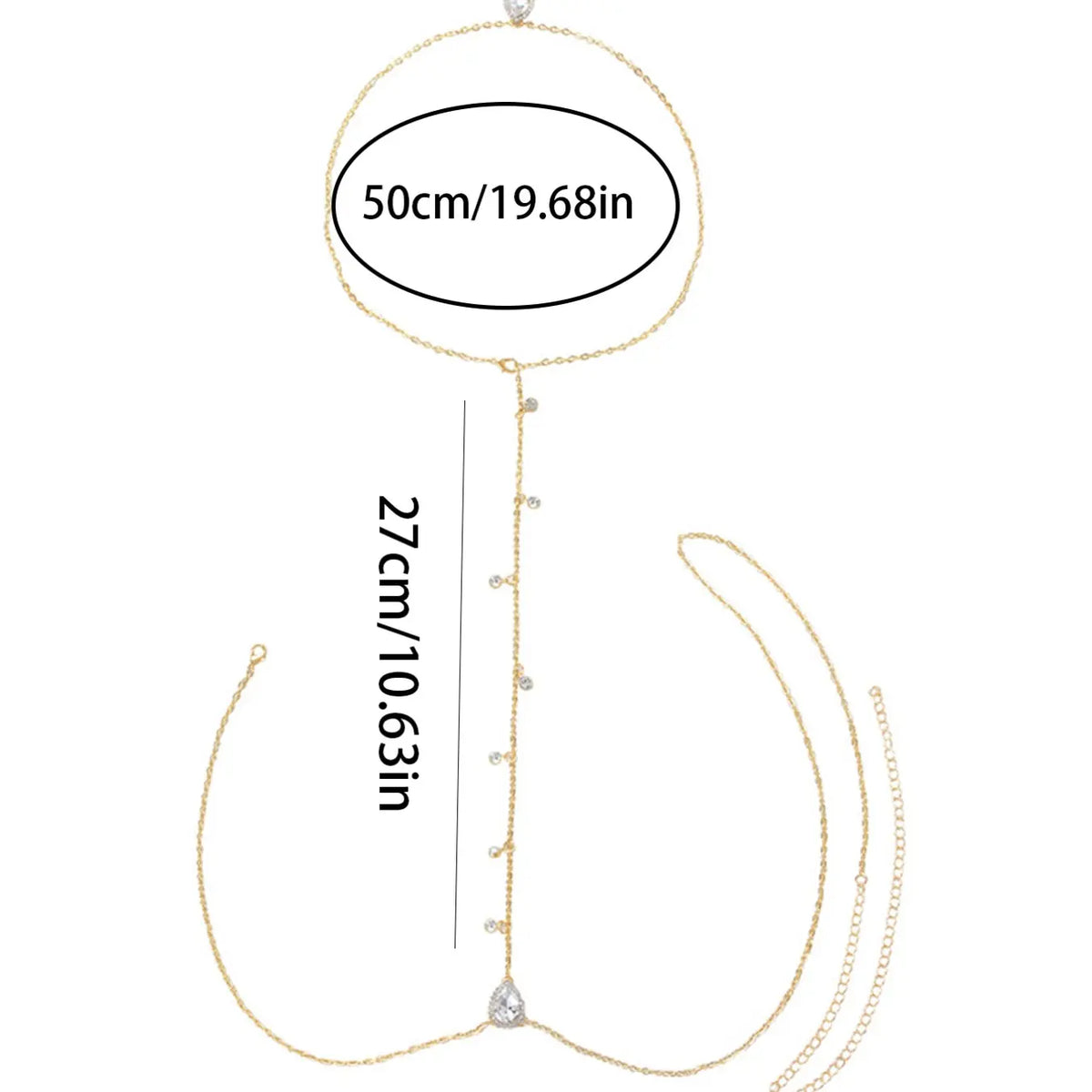 Elegant Backless Body Chain for Women, Zirconia Water Drop Necklace, Fashionable Wedding Accessory, Luxurious Bridal Jewelry