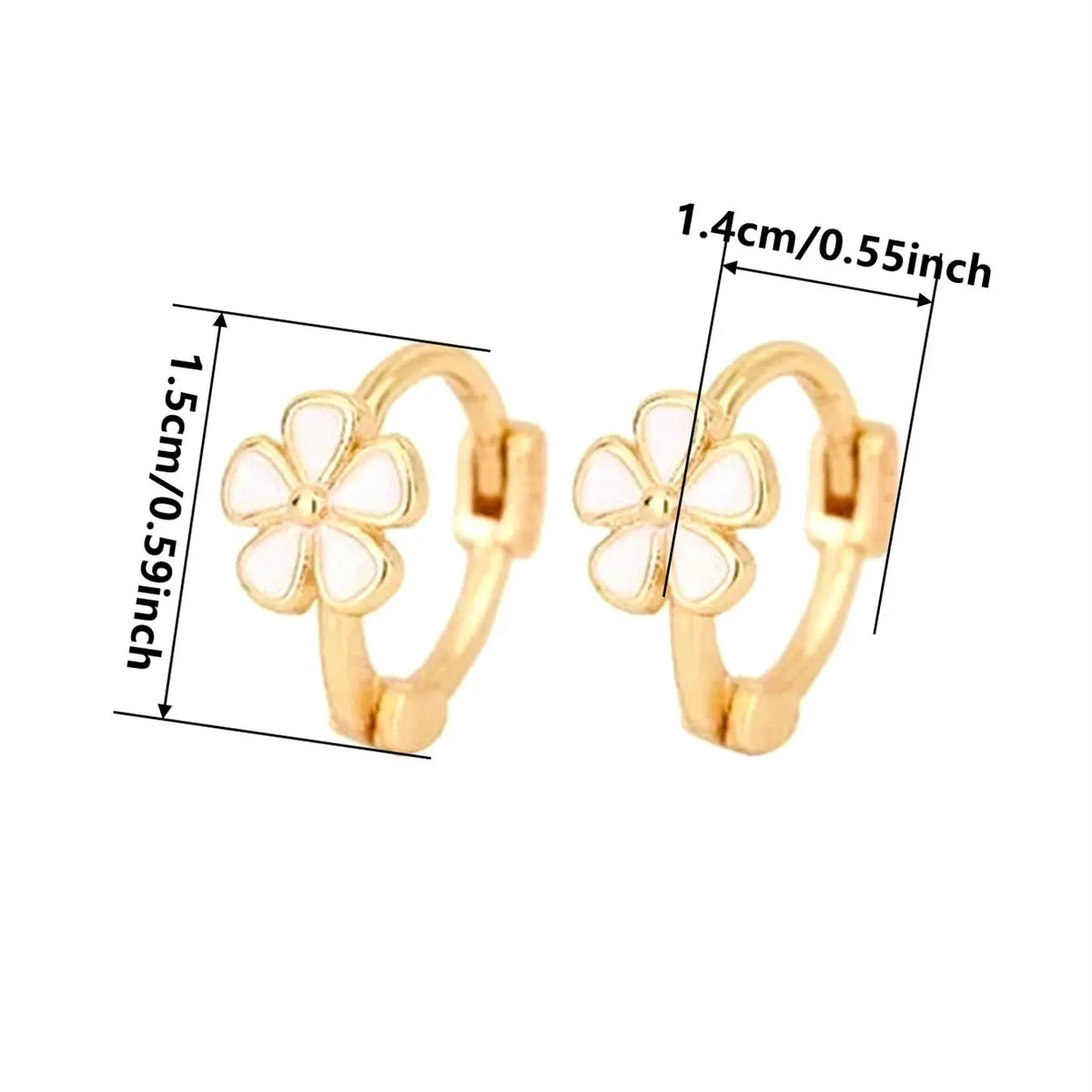 Elegant Flower Design Hoop Shape Earrings, Fashionable Ear Jewelry for Women, Trendy All-match & Exquisite Jewelry for Birthday Gift, Fashion Jewelry Party, Versatile Earrings, Earrings Hoops