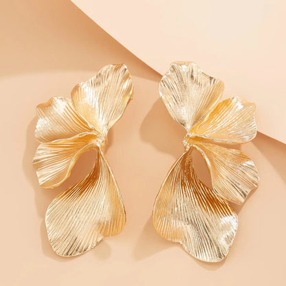 Fashionable Metal Flower Design Dangle Earrings, Statement Earrings, Chic Gorgeous Jewelry, Stylish Jewelry, Fashion Jewelry for Party, Daily Clothing Decor, Trendy All-match & Exquisite Jewelry for Birthday Gift, Lightweight Earring