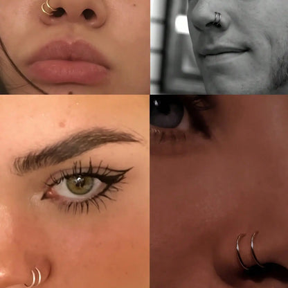 Stainless Steel Nose Ring Set, Durable Nose Piercing Jewelry, Fashion Body Jewelry, Premium Material, Ideal for Daily Wear, Perfect Gift, Nose Rings Set