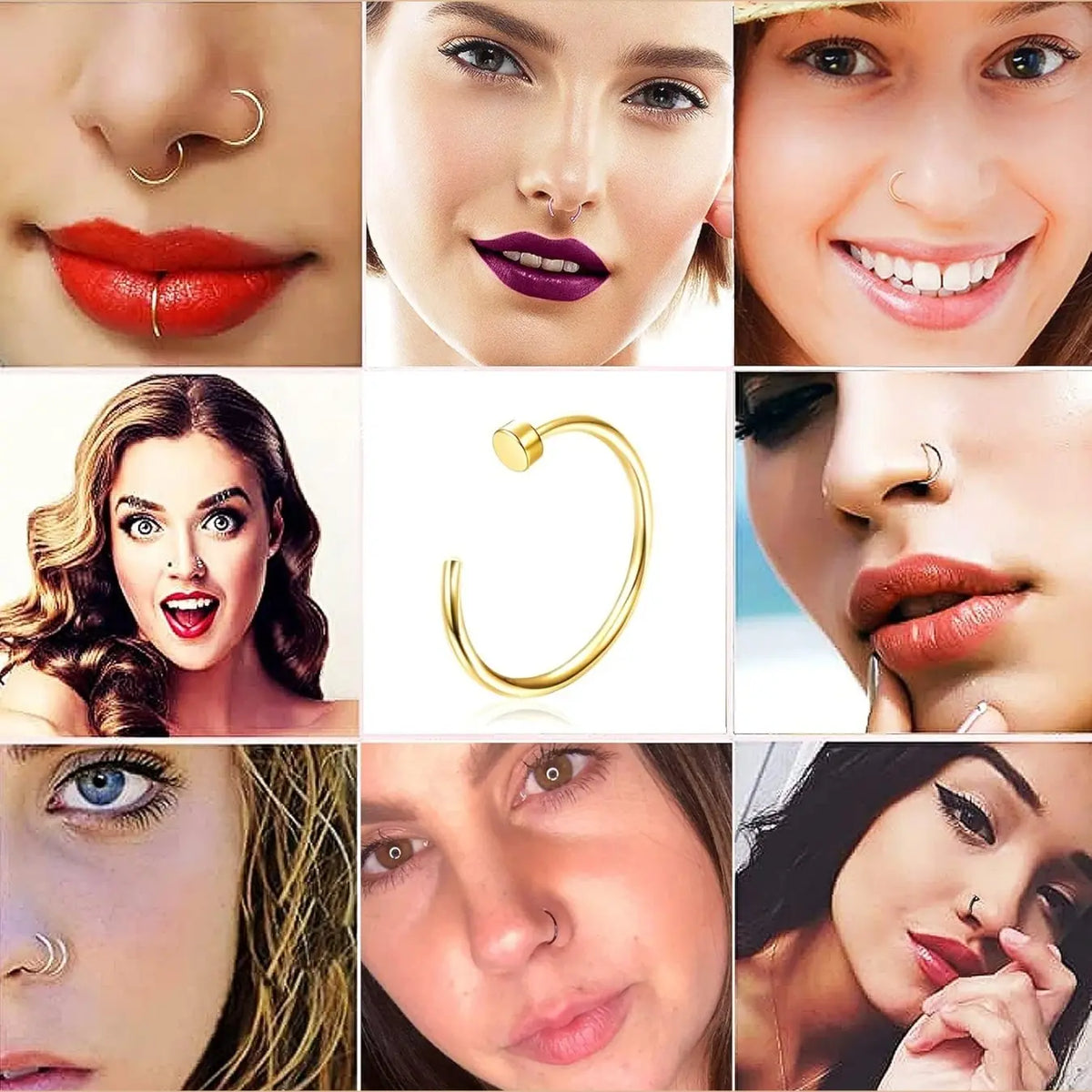 200pcs Nose Rings Set for Women & Men, 316L Stainless Steel, Hypoallergenic, L-Shaped Screw Body Piercing Jewelry, L Shaped Nose Studs for Tragus/Nose/Helix/Conch, Stylish & Comfortable Mix, Helix Pierced Ring