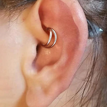 Nose Ring, Body Piercing Jewelry, Nose Rings Hoops, Cartilage Hoop Earring, Helix Hoops, Tragus Hoop Earring, Lip Ring, Septum Ring, Double Hoop, Nose Hoop, Hypoallergenic, Nose Piercing Clicker, Hinged Nose Ring Hoop, 6mm 8mm, 316L St, Jewelry